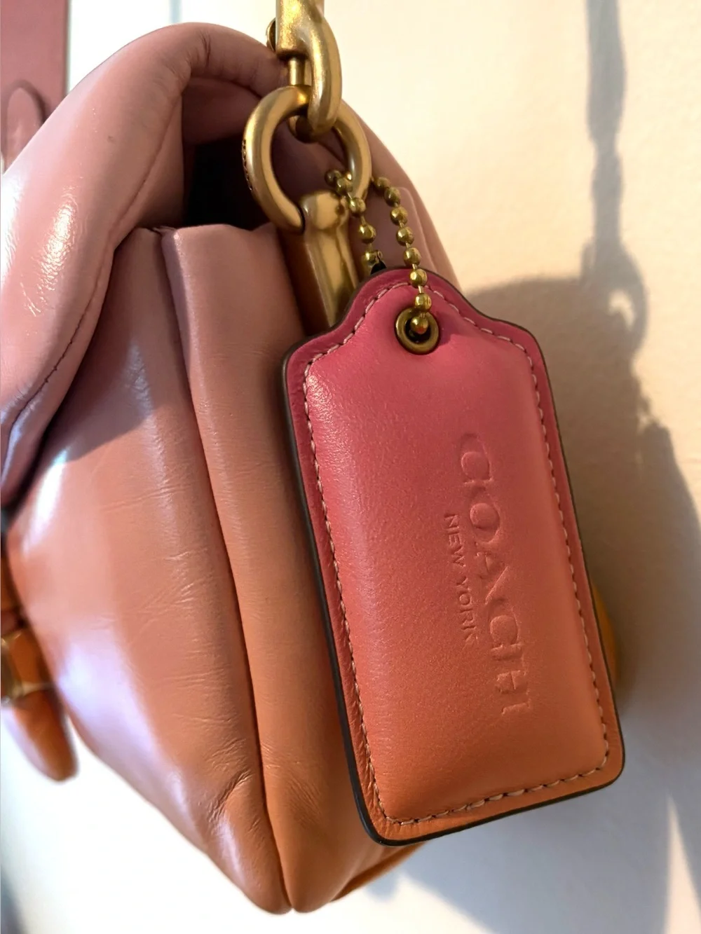 Coach Pillow Tabby 26 shoulder/crossbody bag in brass/petunia ombre
